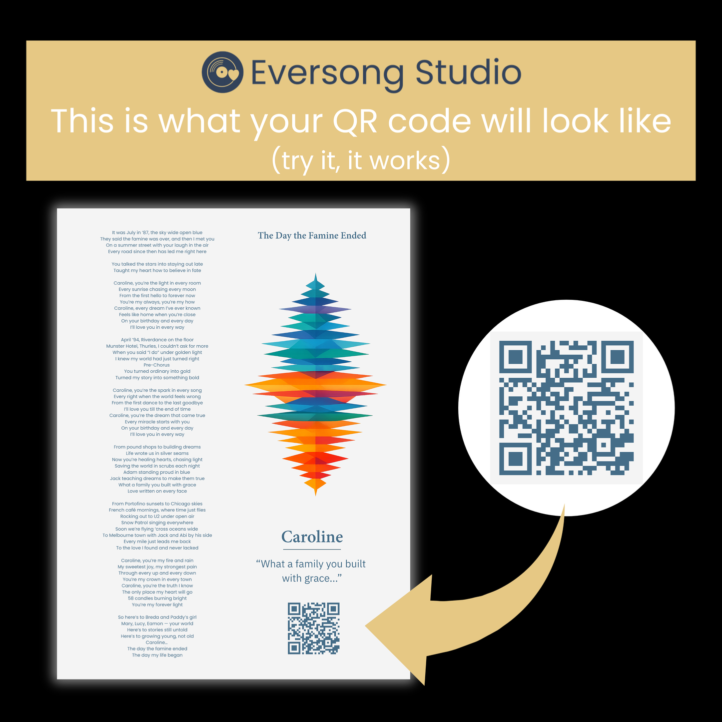 Personalised Song & Lyric Artwork Keepsake