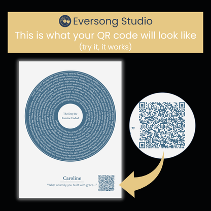 Custom Song and Lyric Artwork - QR Code