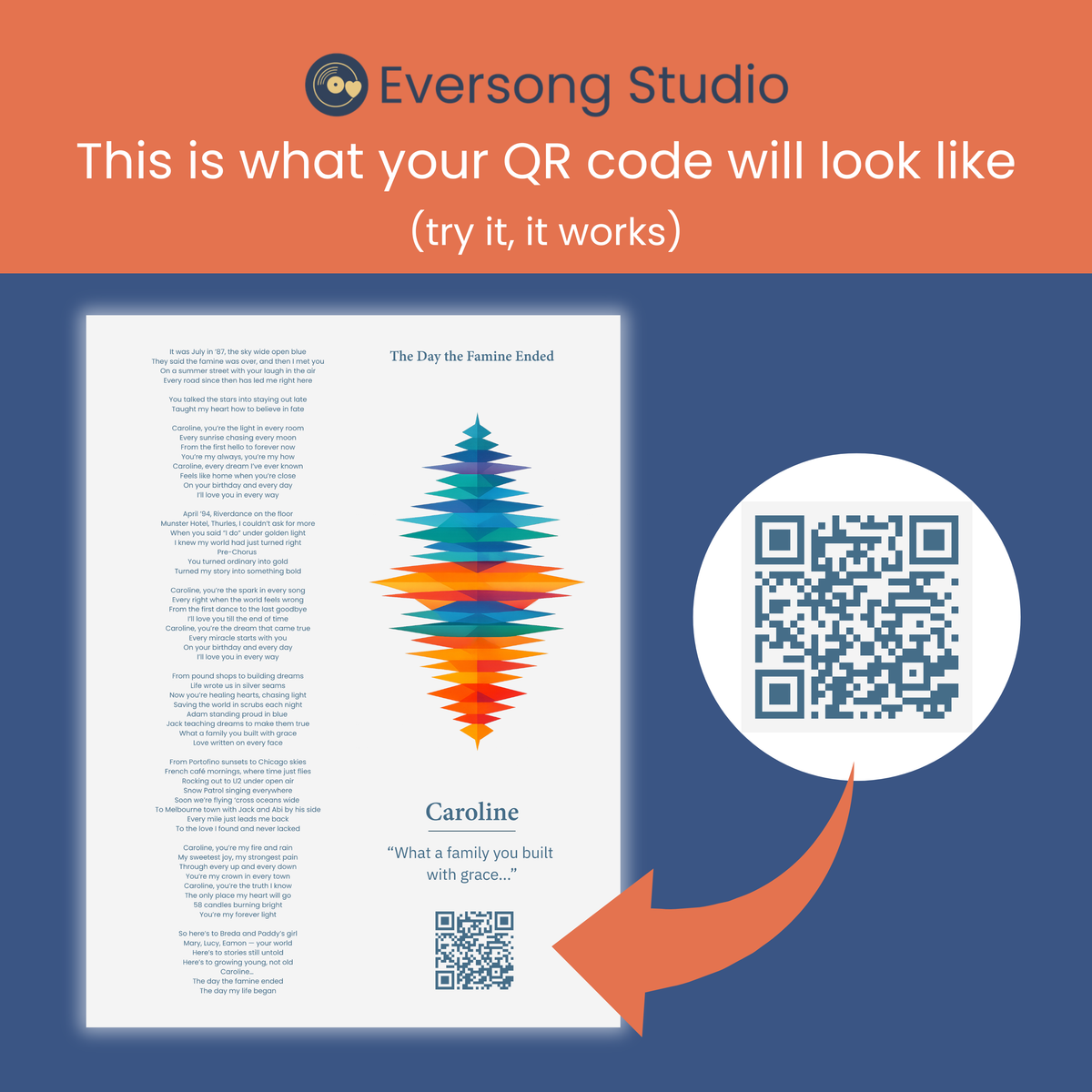 Personalised Song & Lyric Artwork Keepsake