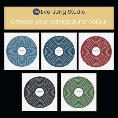Personalised Song and Lyric Artwork - Background Colours